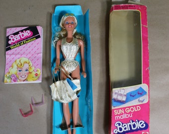 Vintage 1983 SUN Gold Malibu BARBIE with Box by: Mattel