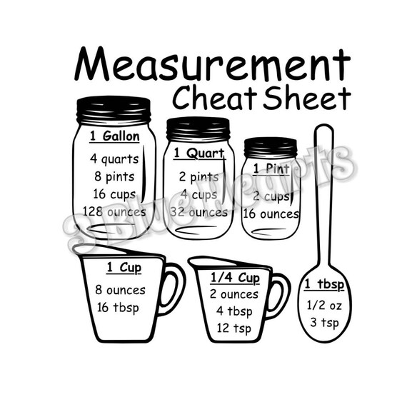 Download Measurement Cheat Sheet SVG Studio DXf pdf Cutting Board SVG