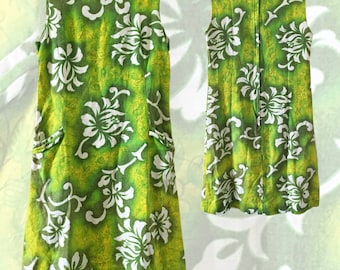 60s Hawaiian Barkcloth Shift Dress