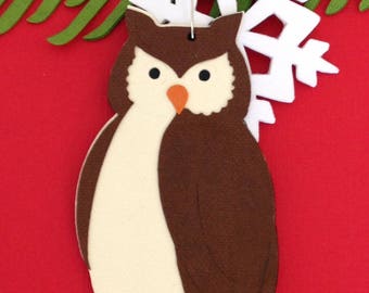Owl Christmas tree ornament