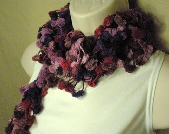 Purple Violet Pom Pom Scarf