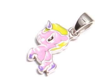 Pink Unicorn pendant in 925 sterling silver