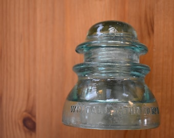 Whitall Tatum No 1 - 37 Blue Green Glass Insulator