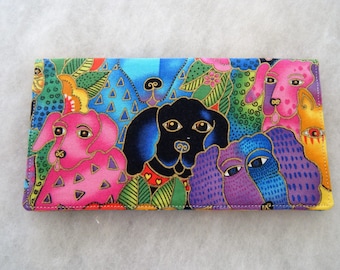 Checkbook Cover - Laurel Burch DOG canine