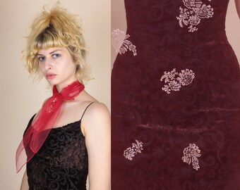 Vintage Sheer Pink Floral Scarf