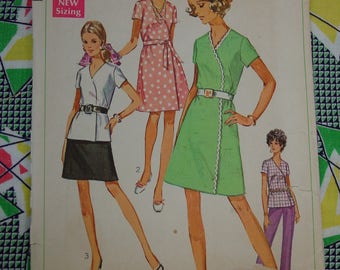 Vintage Pattern c.1969 Simplicity No.8161 Wrap Dress,Tunic,Skirt Size 22 1/2 Bust 45
