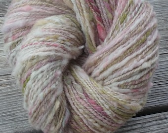 Hand Spun,Dyed Babydoll Southdown Cross Slub Yarn in a DK Weight