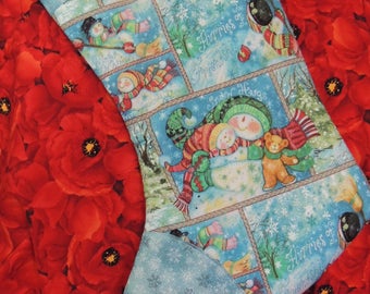 Christmas stocking with Snowman family