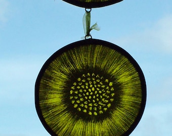 Stained Glass Sunflower Window Hanging