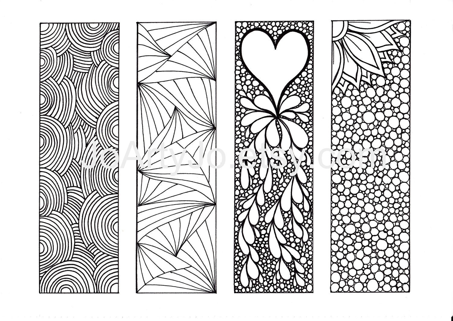 zentangle inspired art bookmarks diy printable coloring