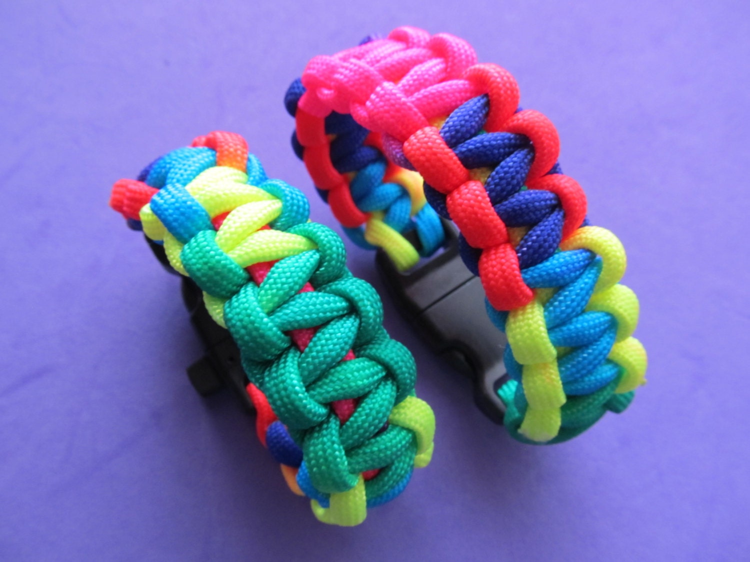 Rainbow Paracord Bracelet Multicolor 550 paracord weaves