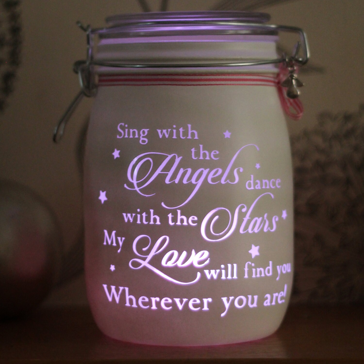 Memorial gift Personalised Glass candle Jar Sing With the