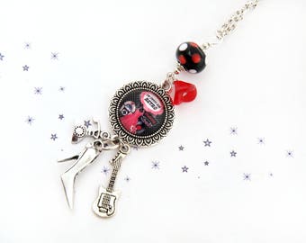 long retro pinup heel telephone glass bead