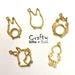 1 set 5pcs Gold Plated Totoro Metal Open Bezel Frame Charm UV Resin