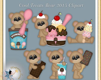 Summer Clipart, Ice cream, Cool Treats Bear 2015