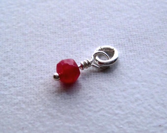 Faceted Ruby Gemstone Dangle Charm