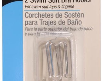 Dritz 2 Swim Suit Bra Hooks Clear Plastic #99-1-61