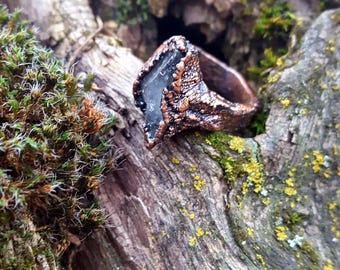 Handmade copper / raw gem / witch ring / post apocalyptic / crust punk / witchy / witchcraft / punk gift / occult / goth / ring / jewelry