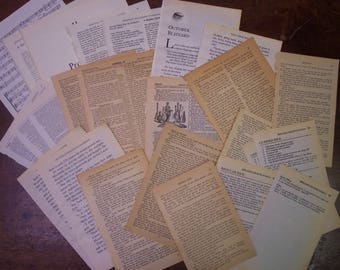 Vintage book pages, 25 pcs, ephemera, junk journal, scrapbook, faith journal, prayer journal pages, vintage paper pack