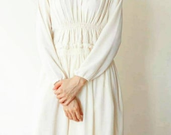 Simone Dress- bohemian romantic feminine semi-sheer dress with ruching and gathered detailing (wedding dress)