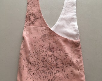 Handmade Upcycled Pink Beaded Hobo Shoulder Purse