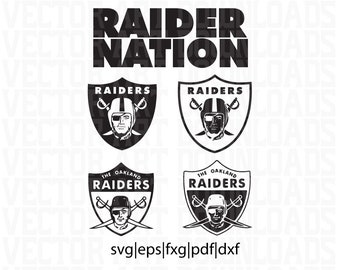 Raider Nation Logo 2 Pack Inspired Vector Art, Los Angeles Raiders svg dxf fxg eps pdf ai format download