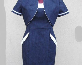 Tailored dress navy blue