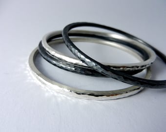 Blackened 925 / - sterling silver bracelet