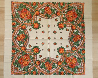 Châle en laine Vintage écharpe en laine avec motif floral #75