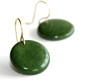 Dark Green Earrings - 'Unfiltered Thoughts'