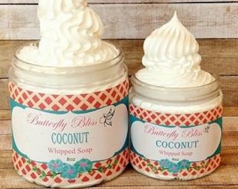 Coconut Whipped Soap | 4 oz Fluffy Soap | Soap Cream | Bath Whip | 8oz fluffy soap | vegan soap | organic soap | natural soap | soap gift