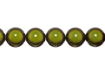 3 x 18mm - Green KHAKI magic round beads