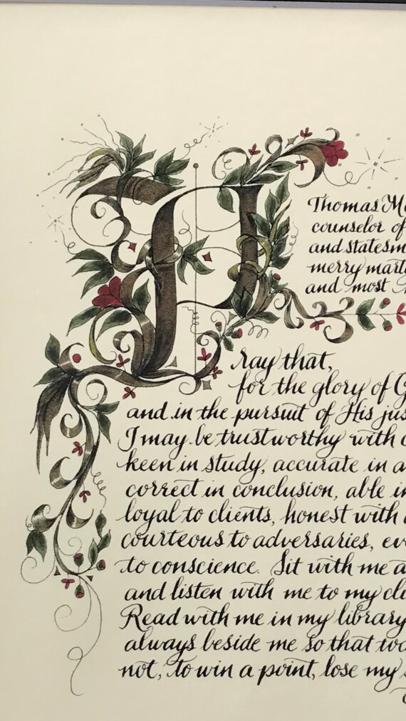 Lawyers Prayer\/Print of Original Hand Done\/8 x 10\/Thomas