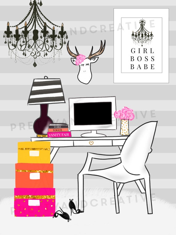 Boss Office Girl Scenery Clipart Set, Girl Office, Office Elements ... Boss Office Girl Scenery Clipart Set, Girl Office, Office Elements ...