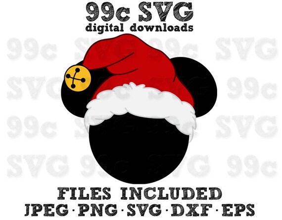 Download Items similar to Mickey Holiday Santa Hat SVG DXF Png ...