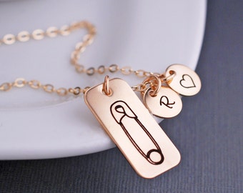 Safety Pin Necklace, Gold Safety Pin Jewelry, Tolerance Necklace, Safety Pin Accessories, Bully Awareness