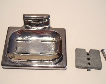 Vintage Chrome Soapdish Industrial Wall Mount Vintage Hardware