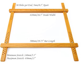 500mm (19.75") Wooden Embroidery Slate Frame, made from European Beech for Hand Embroidery, Cross Stitch and other Needlework