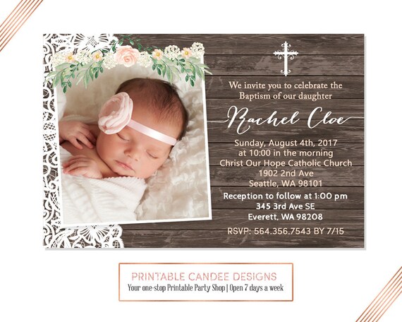 Baby Girl Baptism Invitations 5