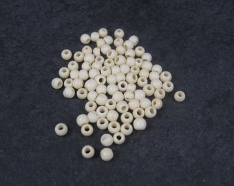 Destash Lot of 80 Antique 4mm Bone Beads