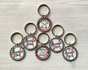 Baseball Keychains,Baseball Keyrings,Keychains,Keyrings,Bottelcap,Bottle Cap Keychains,Bottle Cap Keyrings,Accessories,Gift,Handmade