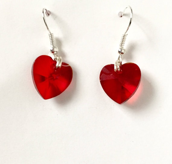 Heart shaped gifts Crystal heart earrings Valentine