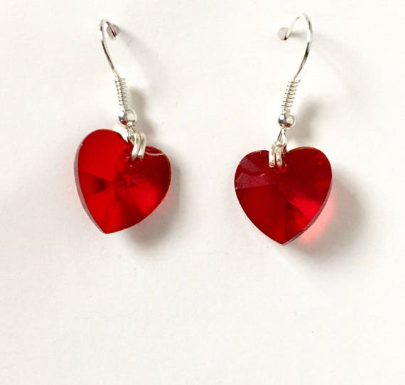Heart shaped gifts Crystal heart earrings Valentine