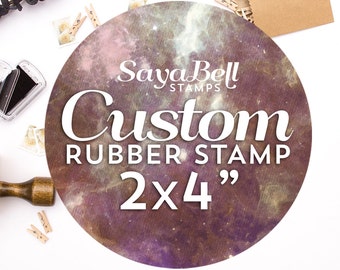 Custom Rubber Stamp, Logo Stamp, Business Card Stamp, Business Stamp. Custom Stamp 2x4 Inch