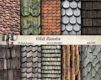 ROOF Digital Paper Pack distressed wood digital papers scrapbook paper AgedWood Background Rustic Wood Printable Digital Collage Sheet