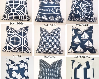 Navy Blue Outdoor Pillow - Patio PILLOW - Outdoor - Various Sizes - Deck Pillow - Accent Pillow - Beach - Beachhouse - 20x20,18x18,22x22