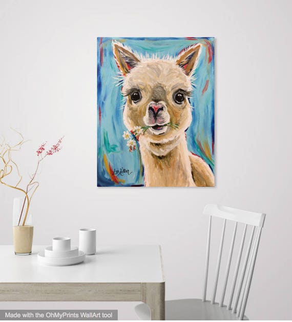 Alpaca canvas art print Alpaca Art Alpaca art prints