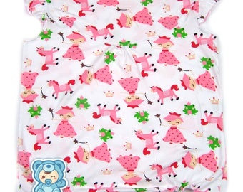 Adult Baby Ruffled Princess & Unicorns snap crotch Bodysuit ABDL