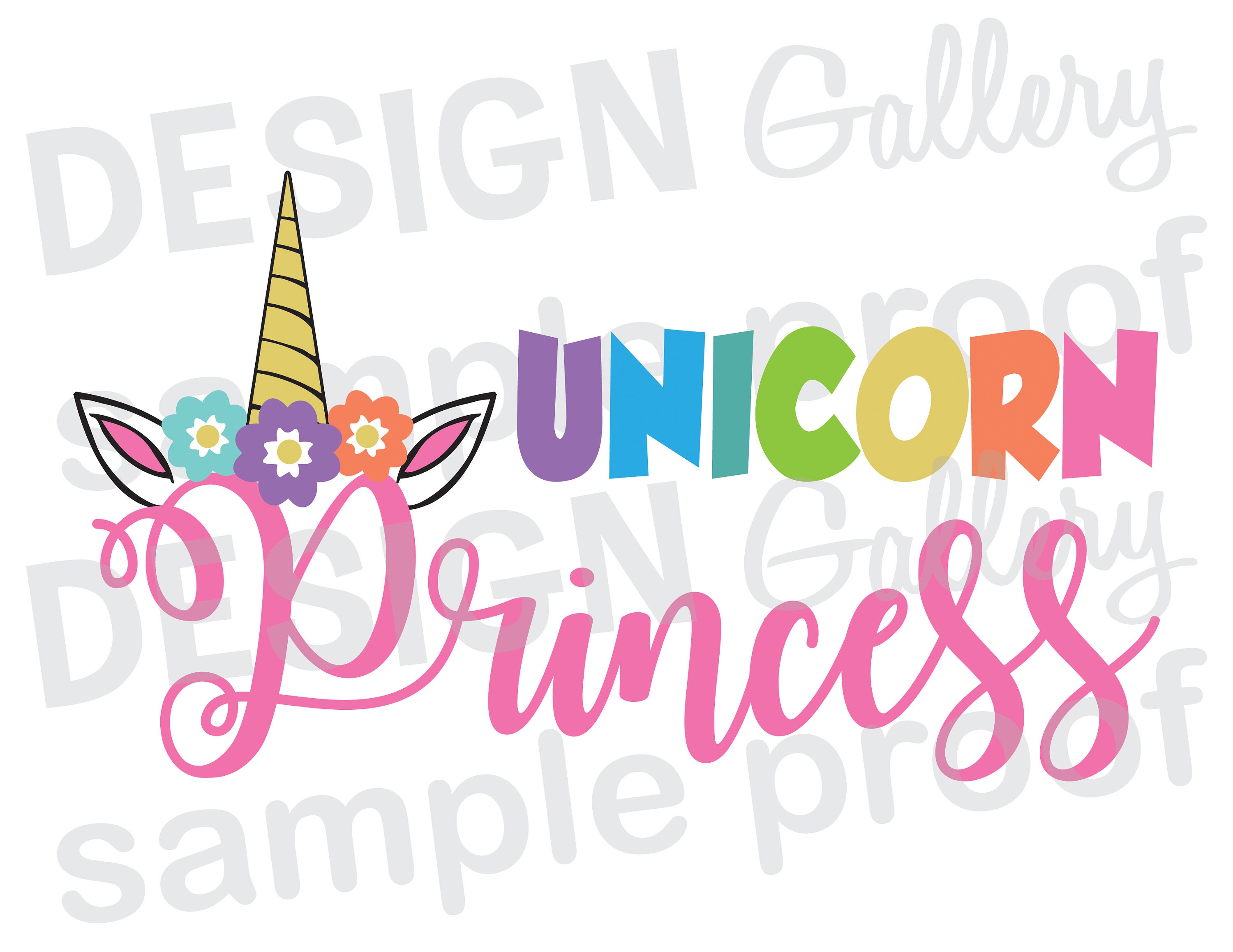 Download Unicorn Princess JPG png & SVG DXF cut file Printable
