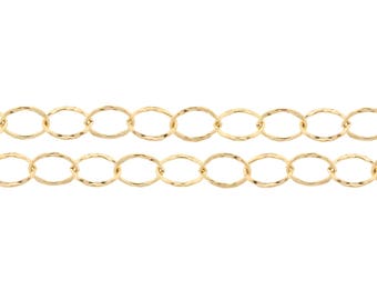 14kt Gold Filled 6x8mm Flat Hammered Cable Chain - 20ft discounted price (2324-20)/1